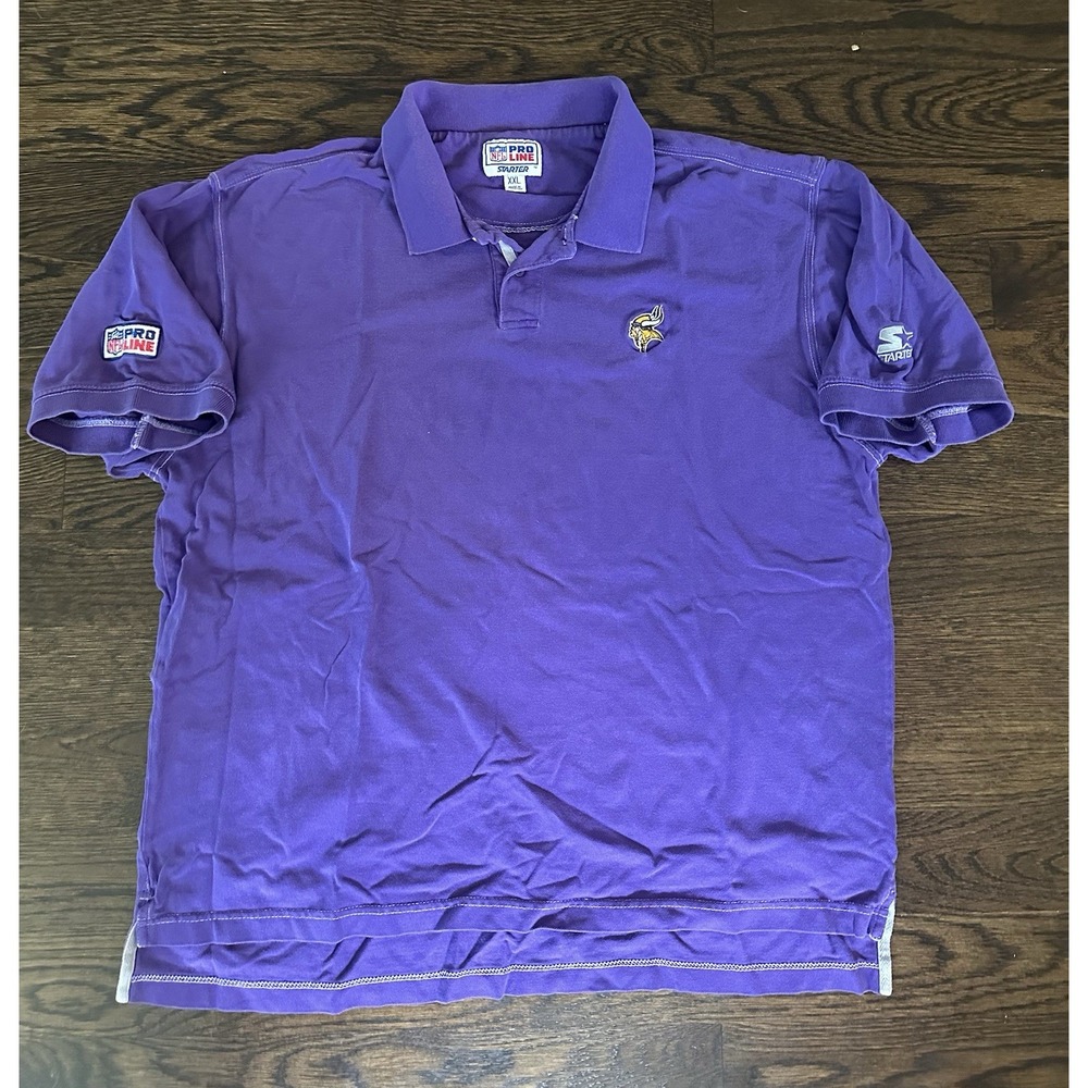 VINTAGE  Minnesota Vikings Polo Shirt Mens XXL 2XL Embroidered Starter
